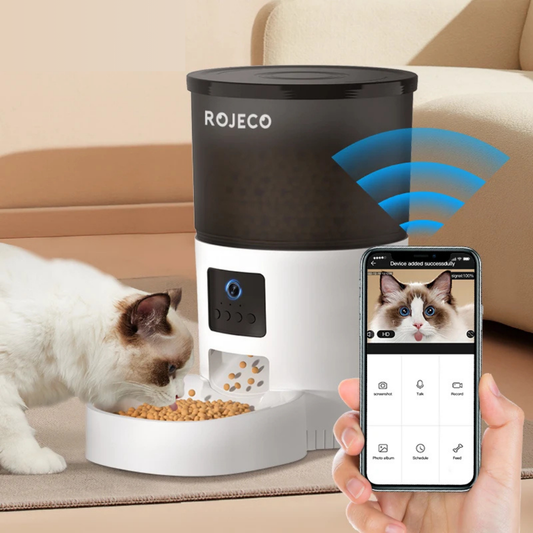 ROJECO 3L Automatic Pet Feeder with WiFi & Built-in Camera